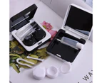 2pcs Lenses Container Case Storage Box Cat Fish Pattern For Women Female (black + White)
