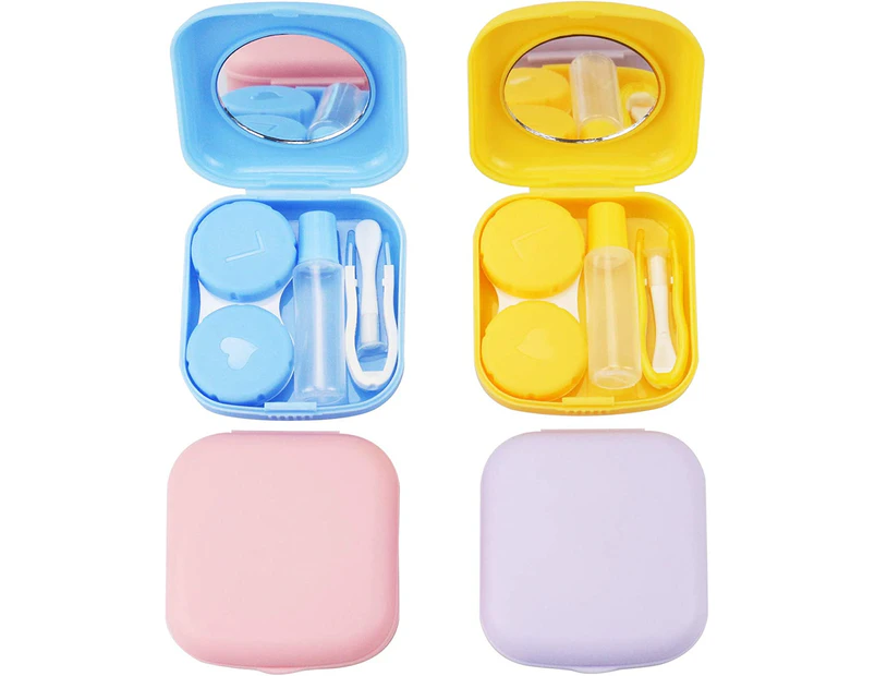 4PCS Contact Lens Case, Colorful Contact Lens Box Holder Container