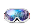 GEERTOP Double Layer Ski Goggles OTG Anti-fog UV Protection Snowboard Goggles-White/Blue