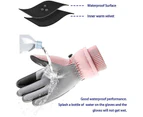 GEERTOP Women Winter Ski Gloves Waterproof Touchscreen Anti-Slip Snowboard Gloves-Pink