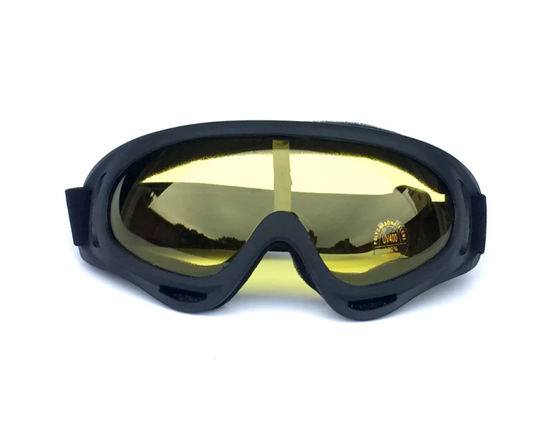 GEERTOP Ski Goggles with Wind Dust UV 400 Protection for Teens Kids Adults-BlackFrame/Yellow