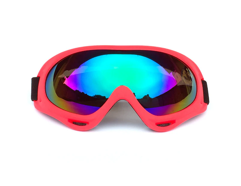 GEERTOP Ski Goggles with Wind Dust UV 400 Protection for Teens Kids Adults-RedFrame/Rainbow