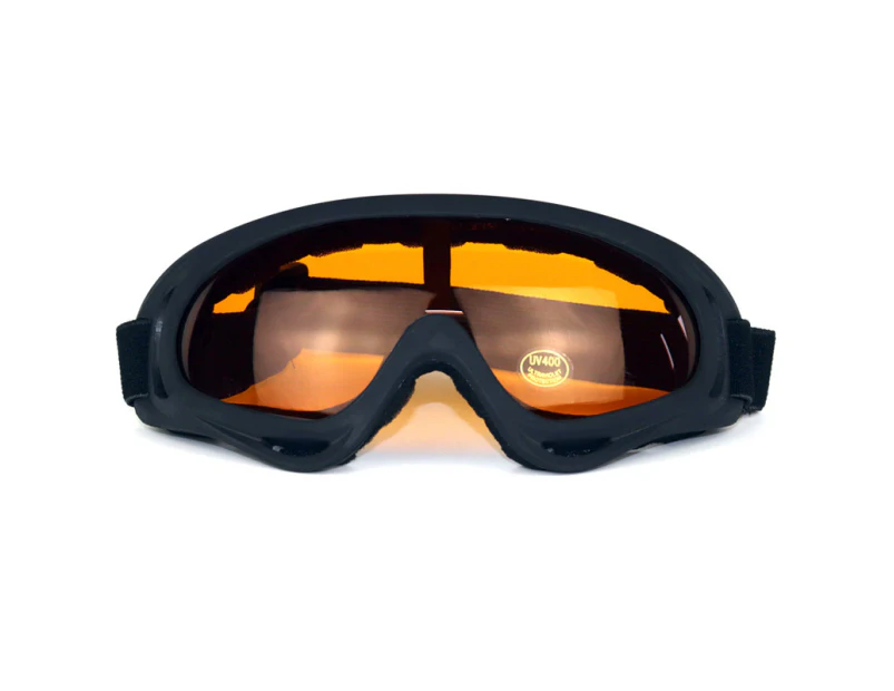 GEERTOP Ski Goggles with Wind Dust UV 400 Protection for Teens Kids Adults-BlackFrame/Orange