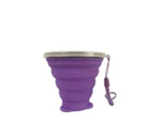 GEERTOP Silicone Collapsible Travel Cup Camping Mug with Lid Expandable Drinking Cup-Purple