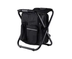 GEERTOP Multifunctional Backpack Folding Chair Outdoor Gear Camping Stool-Black