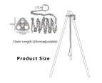 GEERTOP Stainless Steel Camping Tripod Board with Adjustable Chain for Hanging Cookware