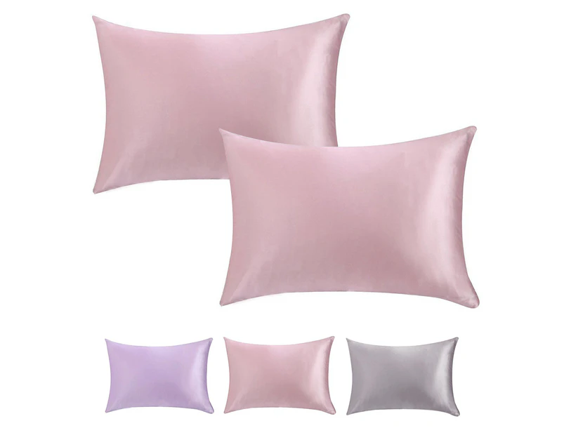 2Pcs 48x74cm Both Sides 100% Mulberry Silk Pillowcase Silk Pillow Case Pillow Cover with Hidden Zipper-