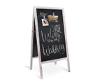 UNHO Double Sided A-Frame Chalkboard Blackboard Blank Easel for Cafe Restaurant Sidewalk - Grey