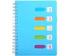 A5 Spiral Coil Notebook Diary Ruled School Vintage Office Student Note Book Memo--Blue