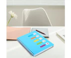 A5 Spiral Coil Notebook Diary Ruled School Vintage Office Student Note Book Memo--Blue