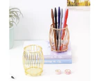 Creative Metal Pen Holder, Ideal For Desk Accessories, Curved Office Pen Organizer Rose Gold