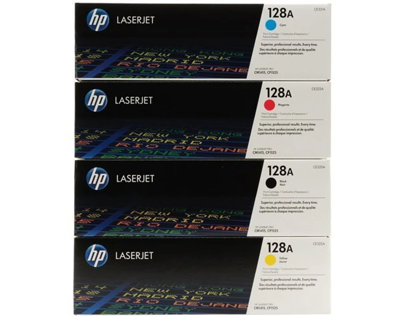 HP CE320A CE321A CE322A CE323A 128A Set of 4 Colour Toner Cartridges