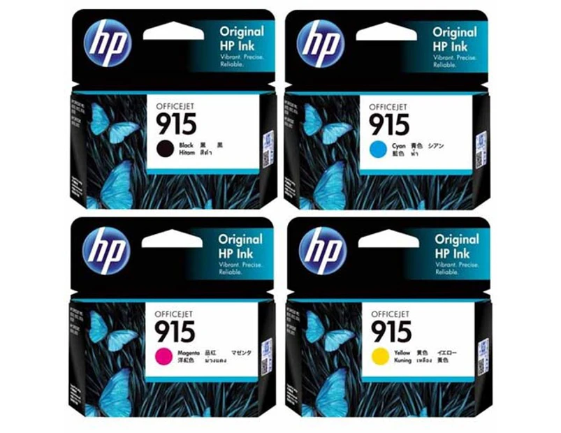 HP 915 BK, C, M, Y Set of 4 Inkjet Cartridges
