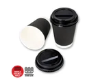 Home Master 40PCE Disposable 230ml Coffee Cups & Lids Microwave Safe