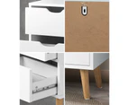 Oikiture Bedside Tables 2 Drawers Side Table Nightstand Storage Cabinet White