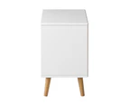 Oikiture Bedside Tables 2 Drawers Side Table Nightstand Storage Cabinet White