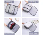 8 Pcs Travel Storage Packing Organizers  Luggage Packing Cubes,Grey(One Free Giveaway As Seen On Photo)