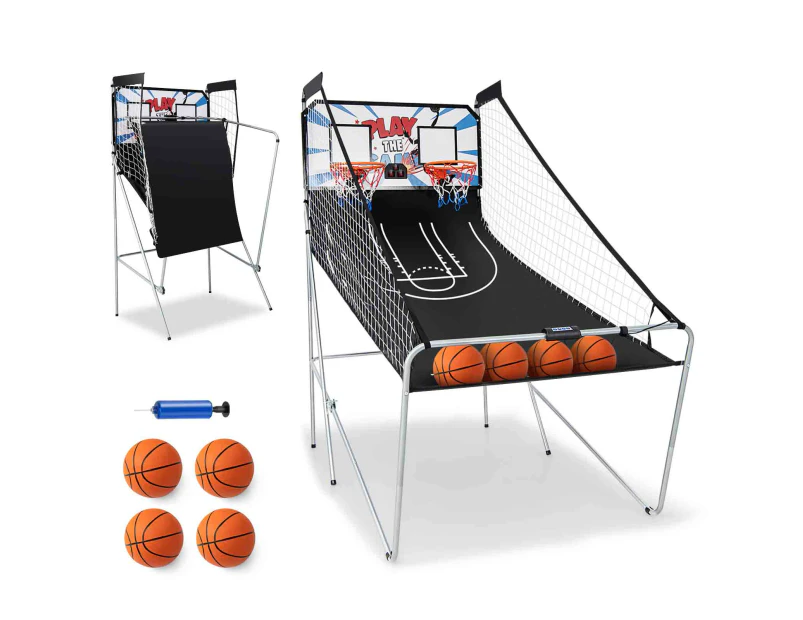 Costway Arcade Basketball Game Double Shooting Machine 4 Players Electronic Scoring w/8 Playing Modes&4 Balls