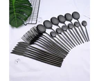 24Pcs Stainless Steel Cutlery Set Fork Knife Spoon Tableware Flatware - Gold