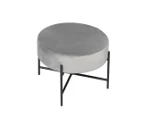 Levede Foot Stool Ottoman Footstool Velvet Accent Chair Round Dressing Vanity - Grey