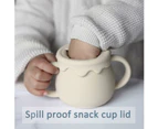 2-in-1 Silicone Baby Sippy Cups with Straw & Snack Cup Lid 8.5 OZ Spill Proof Toddler Training Cup