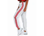 Women's Tracksuit Pants White with Red Logo