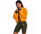 Women's Oversized Reversible Bomber Jacket Khaki and Orange