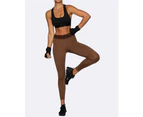 Women's Compression Tights High Waist Brown