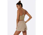 Women's Shorts High Waist Cream