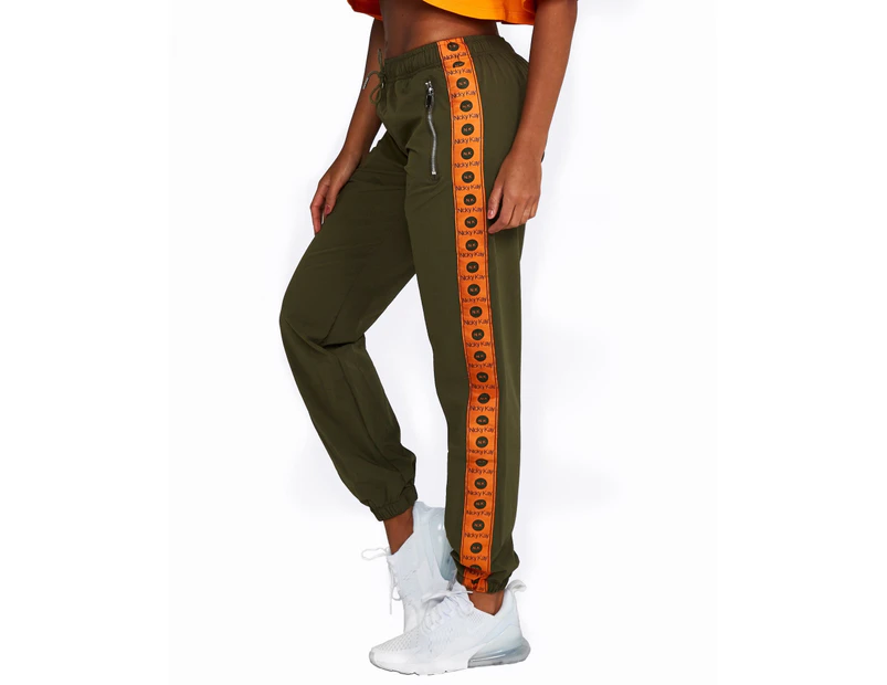 Products Women's Tracksuit Pants Khaki with Orange Logo