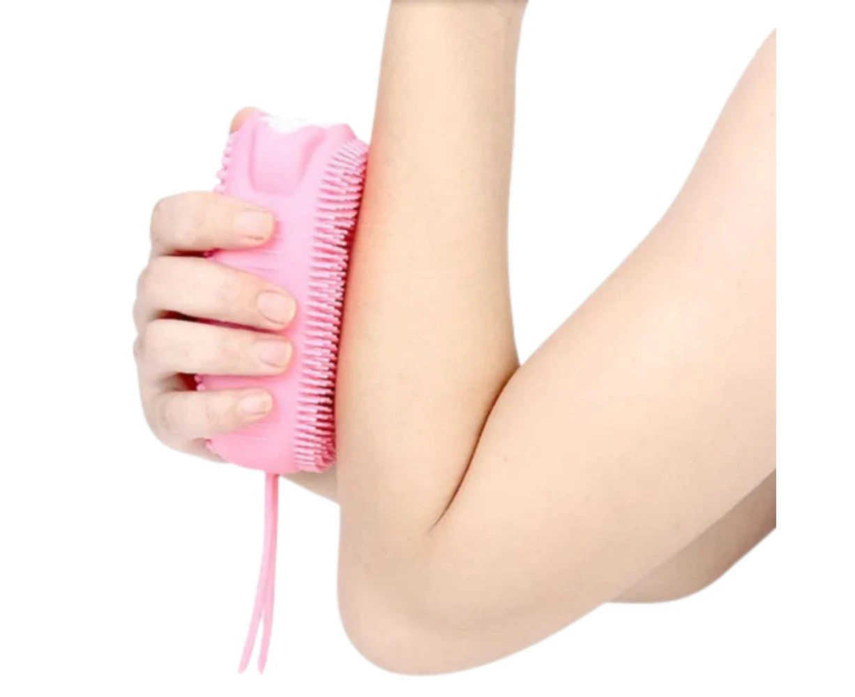 Silicone Sponge Brush Body Shower - Pink