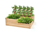 Giantex 3-Tier Wooden Raised Planter Garden Bed Container Vegetable Planter Box w/Open-Ended Base，Outdoor