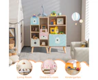 Giantex 3-Tier Kids Wood Bookshelf Toddler Bookcase w/Drawer Toy Storage Display Shelf Toy Organizer