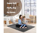Giantex 1.2 x 1.8M Modern Soft Shag Rug Soft Fluffy Carpets Home Decorative Carpet Rectangle Fuzzy Area Rug Dark Grey