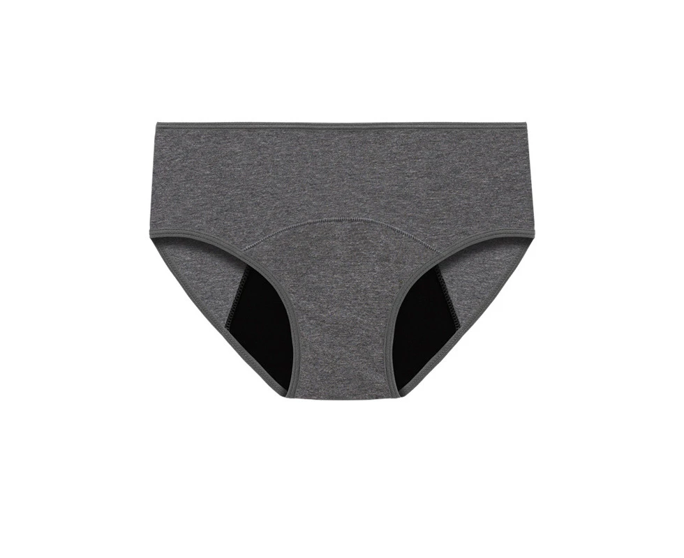 3 Pack Cotton Period Underwear - Black/Grey/Red