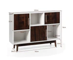 Giantex 3-Door Storage Cabinet Modern Sideboard w/Pine Wood Legs TV Console Center Cupboard Display Cabinet