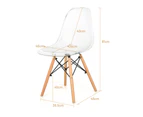Giantex 4PCS Modern Dining Side Chair Kitchen DSW Chairs w/ Beech Wood Legs & Transparent Backrest Office Chair