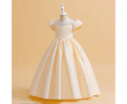 Satin Short-Sleeve Embellishment Prom Dress