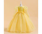 Puffy Long-Sleeve Embellishment Prom Tulle Dress