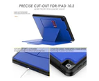 iPad 9th 8th 7th Generation 10.2 inch Case, Cover with [Multi-angle Stand] Pencil Holder & Card Slot for iPad 10.2 Inch 2021 2020 2019 Blue