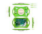 Cute Case for iPad 6th 5th Generation 9.7 inch 2018 2017, iPad Air 2, Air 1, Pro 9.7, Shockproof Cover with Stand Shoulder Strap Pencil Holder Green