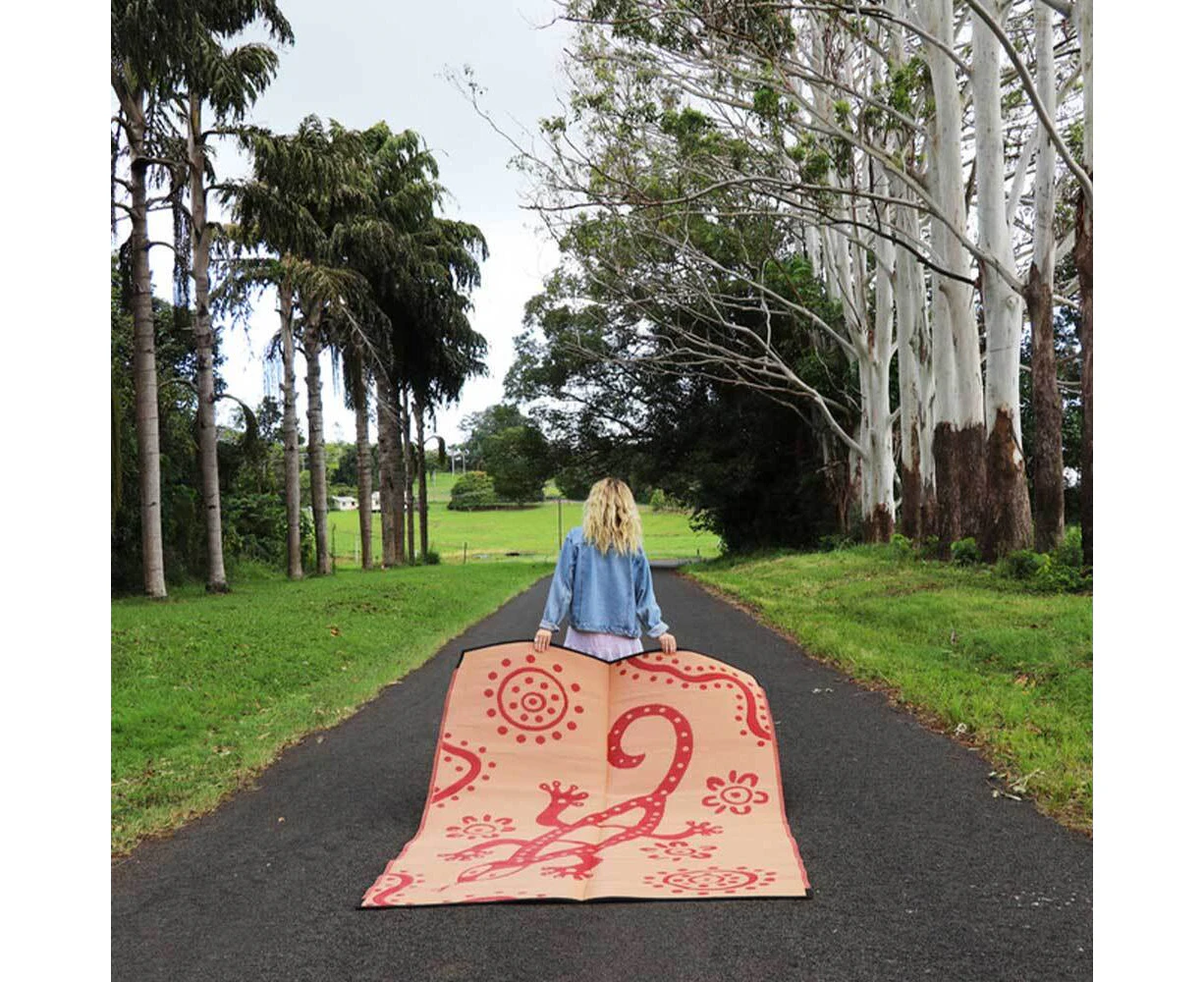 RECYCLED Plastic Mat Outdoor Rug | SAND GOANNA, 1.8 x 2.7m Outback Reds