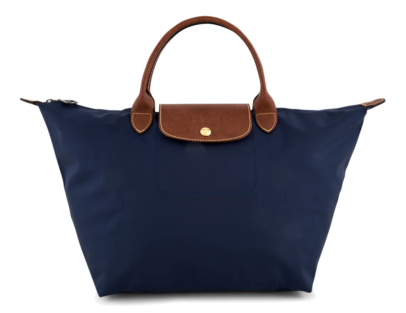 Longchamp Le Pliage Medium Top Handle Bag - Navy | Catch.com.au