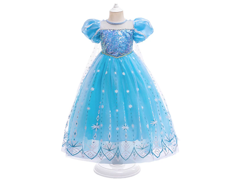 Sequin Puffy Sleeve Tulle Princess Dress