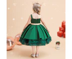 Satin Tulle Bow-knot Tiered Dress
