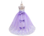 Sequin Embrodiery Bow-knot Sleeveless Tailed Dress