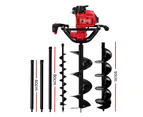 Giantz Post Hole Digger 92CC Petrol Motor Drill Borer Fence Extension Auger Bits