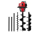 Giantz Post Hole Digger 92CC Petrol Motor Drill Borer Fence Extension Auger Bits