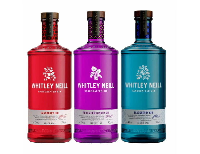 Personalised Whitley Neill 3 Pack - Ginger & Rhubard + Raspberry + Blackberry.