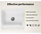 Granite Kitchen Sink Laundry Stone Sinks Undermount Single Bowl 59cmx45cm White - White